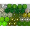 Green Mix - 20mm Bubble Gum Bead Mixes, Chunky Bead