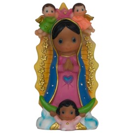 Virgen de Guadalupe Niña 5" Our Lady Of Guadalupe Baby Face  Religious Figurine