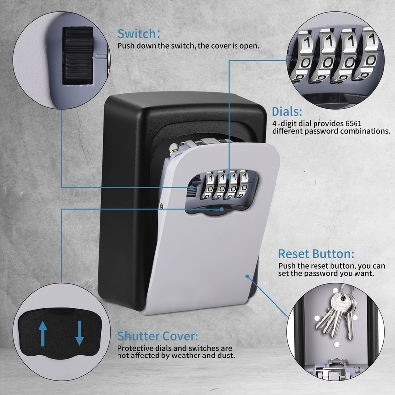 Key Lock Box for Outside - Sturdy and Durable Lock