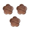 Pedoleco Wooden Coasters, Plum Blossom Shape, 3 Pieces, 3.7 x