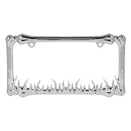 GG Grand General 60467 Chrome Flame Style License Plate Frame w/2 Holes