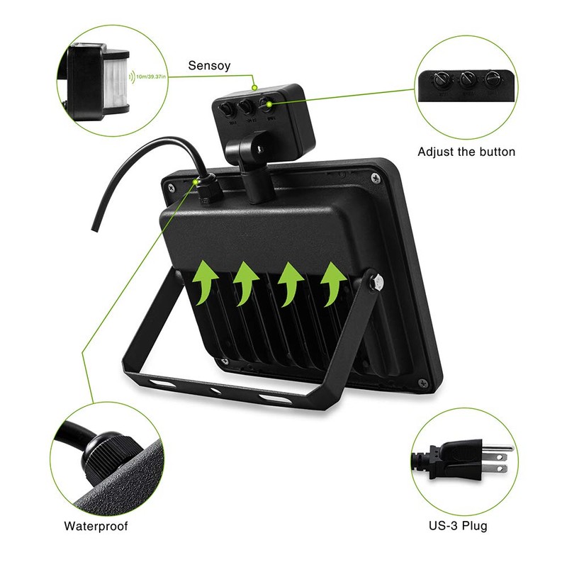 Motion Sensor Flood Light Outdoor,10W Security Light, IP66 Waterproof Outdoor