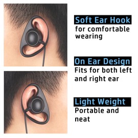 NEWASHAN 2 X D-Shape Earpiece Headset for Midland Radio X-talker T31A T51 T61 T71 T75 T77 T295 GXT LXT GXT1000 GXT1050 LXT118 LXT500 LXT600 LXT630 LXT633 Walkie Talkie 2-pin Clip Ear Hook Hanger