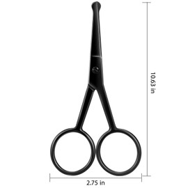 Mudder 3 Pieces Nose Hair Scissors Rounded Tip Scissors Facial Hair Trimming Stainless Steel Blunt Tip Trimmer for Eyebrows, Nose, Moustache, Beard, Grooming