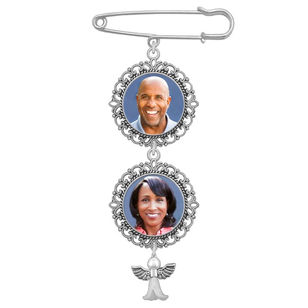 Photojewelrymaking Brides Wedding Bouquet Photo Charm Brooch Pin or Boutonniere