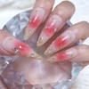 Rose Jungle Wedding Handmade Nail Tips - Stiletto / 장미