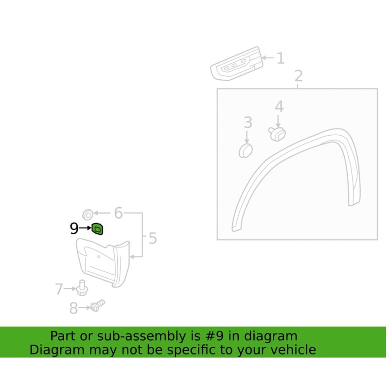 10pcs Air Duct & Rear Bumper Bracket Nuts OE W717086S439,