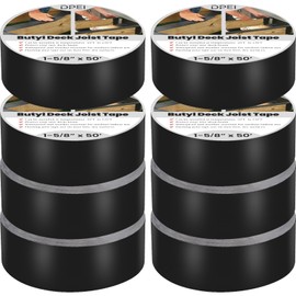 DPEI 1-5/8" x 50' Joist Tape for Decking Butyl Deck Joist Tape Flashing Tape Protect Deck Tape for Beams,8pcs