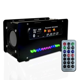 EIELE DIY Blutoth-Compatible Speaker Kit Multi-Function Soldering Practice kit Voice-Activated Level Indicator Dual Channel Speaker for Soldering Project Transparent Speaker
