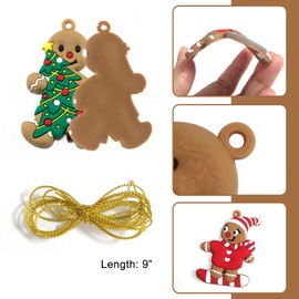 Qiuyan 8 PCS Fun Christmas Gingerbread Man Ornaments for Xmas Tree Decoration, Soft Pliable Gingerbread People with String, Hanging Xmas Gingerbread Decorations for Holiday Party Gift