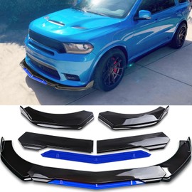 DREAMOTOR Car Universal Adjustable Front Bumper Lip Chin Spoiler Splitter 4PCS Diffuser Protector Compatible with Honda Civic Accord Toyota Mazda Chevy Silverado Dodge Challenger Nissan Altima Ford
