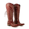 Atuelang Red Cowboy Boots for Women Knee High Wide Calf