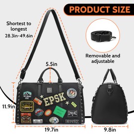 DMSHY Fashion style 47L Large capacity Travel duffel Bag Men's and Women's Sports Bag,Alphabet Embroidery Craft Aircraft Anti theft Tote Weekend Bag, Waterproof Exercise Overnight Travel Gym bag