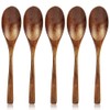 YFWOOD Natural Wooden Spoons, Set of 5, 7.9 inches (20