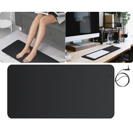 Urvoix Grounding Mat for Feet, 12" x 24" Earth Mat Grounding Pad for Bed, Grounding Mat Kit for Desk, Improve Sleep, Supports Energy, Relieve Anxiety w/ 15 Foot Cord & Conductive Test Pen