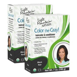 Color Negro Para Cabello Light Mountain Henna, 7 Onzas, Paqu 1 Negro