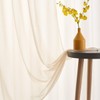 TOAVA DECO Beige Sheer Curtains 108 Inches Long 2 Panels