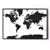 Large A1 White & Black Map of the World Travel