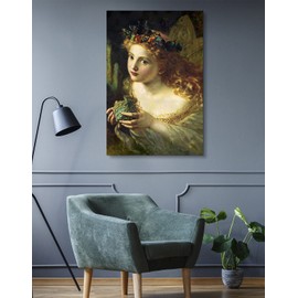 artprints1stop Canvas Print Wall Art - A Fairy with Butterflies, 1869 by Sophie Gengembre Anderson - 12x18 inches