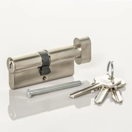 Satin Chrome Thumb Turn Euro Cylinder Lock, Euro Door Barrel Lock with Anti-Drill & Anti-Pick Protection. Suitable for All Door Types. Euro Cylinder Locks (35mm Internal x 35mm External (70mm Total))