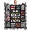 ecarco Papa Gifts for Christmas - Xmas Gifts for Papa - Papa Gift - Papa Birthday Gifts from Grandchildren - Gift for Papa from Granddaughter, Grandson, Grandkids - Best Papa Gift Blanket 60" X 50"