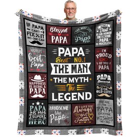 ecarco Papa Gifts for Christmas - Xmas Gifts for Papa - Papa Gift - Papa Birthday Gifts from Grandchildren - Gift for Papa from Granddaughter, Grandson, Grandkids - Best Papa Gift Blanket 60" X 50"