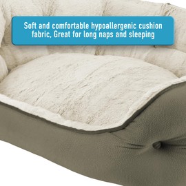 Arlee Cozy Orthopedic Memory Foam Dog Bed - Premium, Durable, Washable, and Easy to Clean Fabric, Chew Proof Pet Bed for Small and Medium Pets, Ultimate Comfort & Style, Oval - Beige(S)