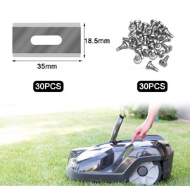 Kjzeex Replacement Robot Lawnmower Blades for Robotic Lawnmower, 32 Pack Lawn Mower Blades for Husqvarna Automower/Gardena Robotic (Silver)