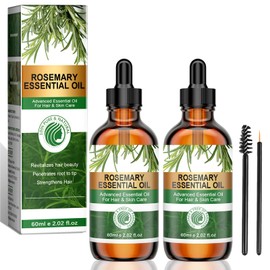 2 Stück ätherisches Rosmarinöl,Rosmarinöl Haare,Rosmarinöl für Haare und Kopfhaut, für Hautpflege, Aromatherapie and DIY, für Männer,Frauen(2 * 60ml)