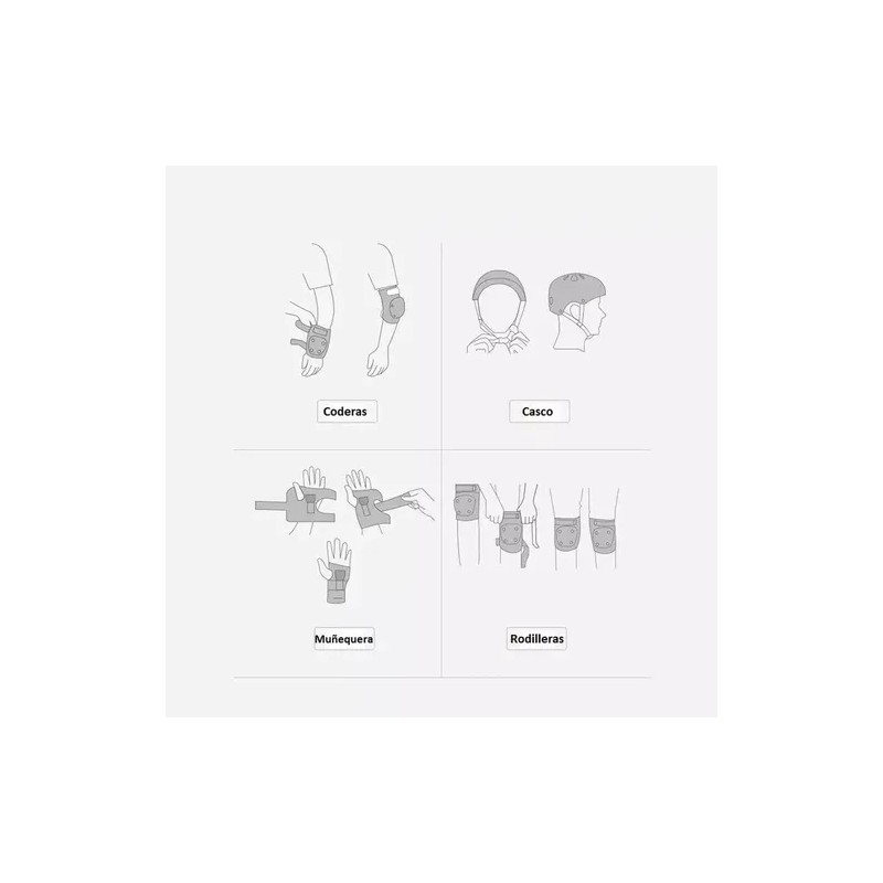 Kit 7 De Rodilleras Patinaje Codo Mano Casco Para Niños