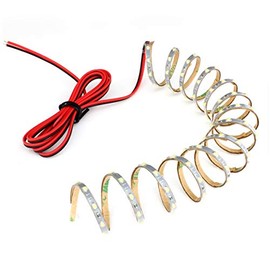 Kaito Denshi Ultra Fine (Width 0.1 inch (3 mm) High Density (120 LED/m) 12V Waterproof LED Tape Light (Gray Base) Cable 3.3 ft (1 m) 50 cm Luminous Color: White