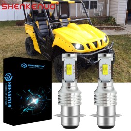 SHENKENUO For Yamaha Rhino 660 700 2004-2011 2012 2013 LED Headlight Kit 6000K White Bulbs