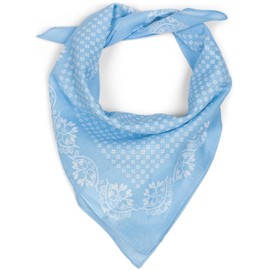 styleBREAKER 01016201 Women's Triangular Scarf Cotton with Floral Pattern, Multifunctional Scarf, Headscarf, Bandana, Light blue/white