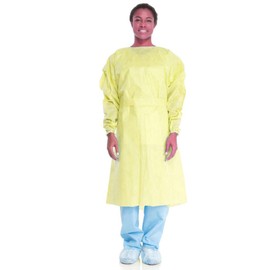 HALYARD Tri-Layer AAMI2 Isolation Gown, 3-Layer SMS, Large, Yellow, 69979 (Case of 100)