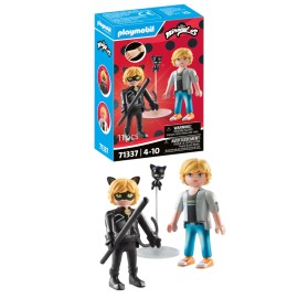 Playmobil Miraculous Adrien Cat Noir Toy Figure with Charm Bracelet for Kids Ages 4-12
