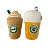 BEARPAW Squeaky Toys for Dogs - Coffee Dog Toy -