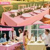 BAIEGOED Waterproof Disposable Plastic Table Cloth, 6Pcs Pink Rectangular Decorative