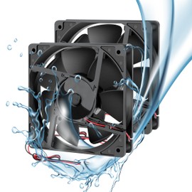 GDSTIME 4.72in Small Fans, IP68 Waterproof Fans, Dual 120mmx25mm DC 12V Brushless Cooling Fans for RV Fridge Camper Humidor Oil Cooler Wine Fridge Cooling, 2500RPM 2PIN