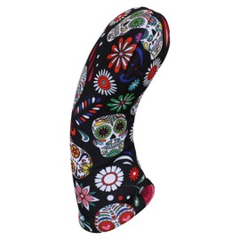 BeeJos Club Headcovers or Microfiber Towel | Sugar Skull (Hybrid, Black) All Sold Seperately