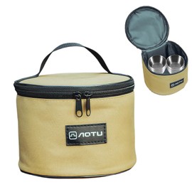 yowodana Shera Cup Case, Oxford Cloth Storage Case, Height 4.7 inches (12 cm), Hanging, Handle, Double Zipper, Compact, Lightweight, Portable, Convenient, Small Storage, Cup, Tableware, Camping