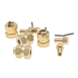 CODA RACING 4Pcs Brass Extended 7mm Hex Wheel Hubs 8mm Thick for AXIAL SCX24 Upgrades 1/24 RC Crawler Car+5mm