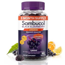 Sambucol Elderberry Gummies - Immune Support Supplement for Adults & Kids with Vitamin C & Zinc, Sambucol Elderberry are High in Antioxidants, Gluten 
