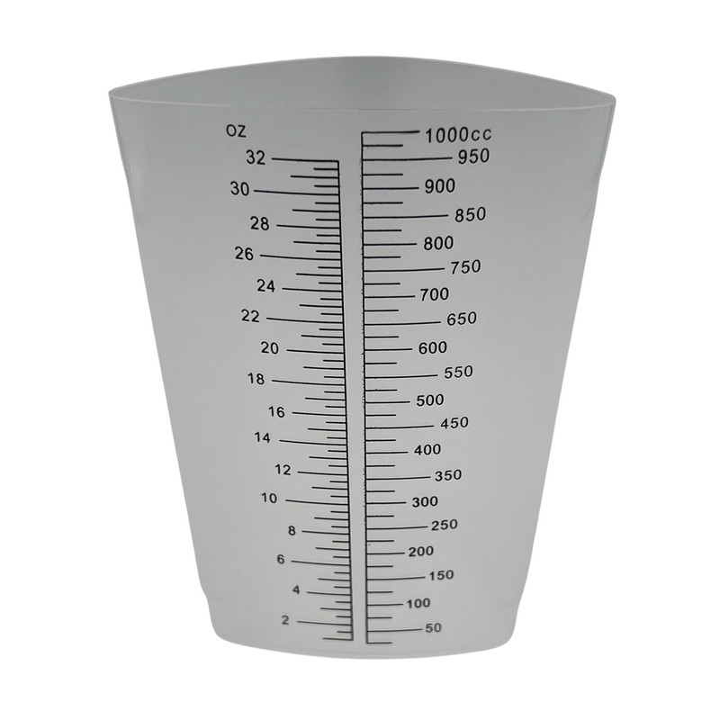 32 oz Graduated Plastic Triangular Container Three-Sided Beaker for Measuring