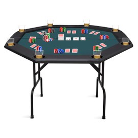 ZivPlay Poker Table Foldable Texas Holdem Poker Table Portable with Folding Legs for Card Game and Casino Gambling 8 Player Octagon