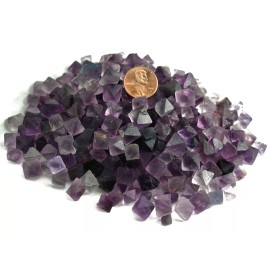 1 lb  Fluorite Octahedron Purple Crystals - MINI - Bulk Lot - FLUOCTMNPU1LB