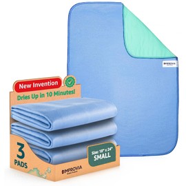 Improvia Pack of 4 Washable Underpads - 18" x 24" - Small