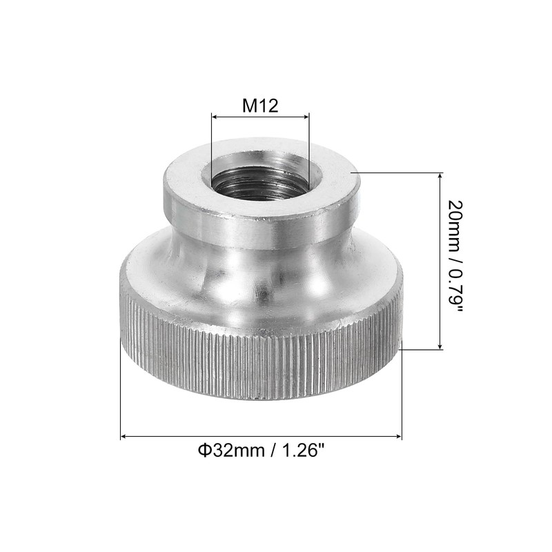 sourcing map Knurled Thumb Nuts, 1Pcs M12 x D32mm x