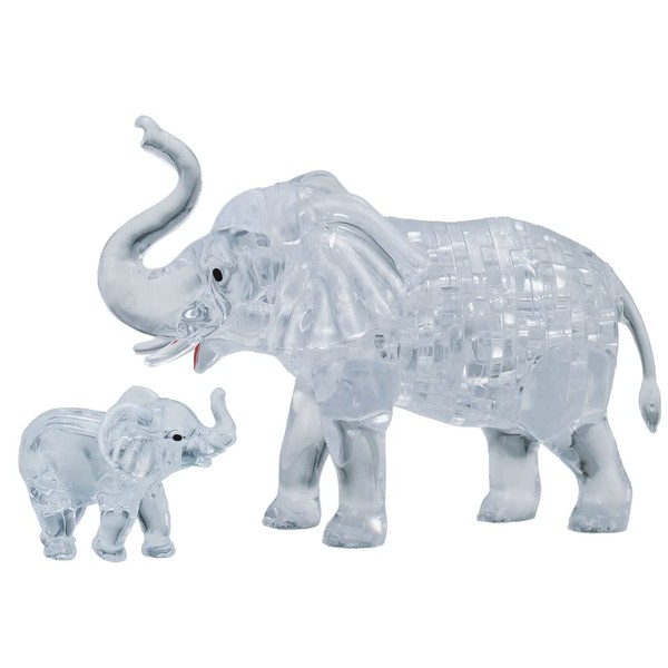 BePuzzled | Elephant and Baby Original 3D Crystal Puzzle, Ages 12 and Up