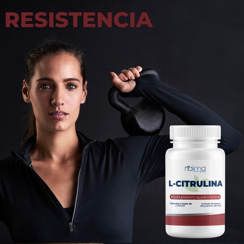 L- Citrulina 100 cápsulas - 1000mg por porción- Ingredientes Naturales