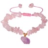 Jewever Chip Reiki Raw Amethyst Rose Quartz Crystal Bracelet for